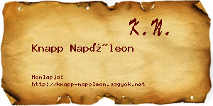 Knapp Napóleon névjegykártya